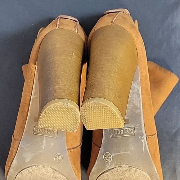 BAMBOO OPEN TOE ADJUSTABLE BUCKLE ANKLE BOOTIES - Picture 13 of 15